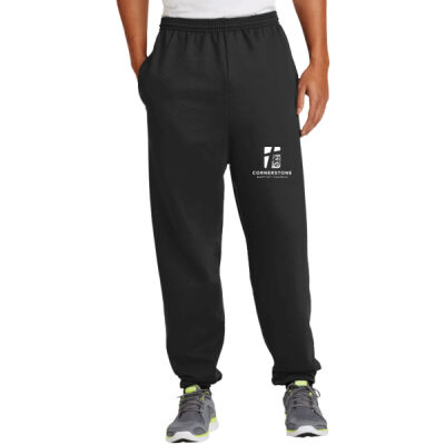 Adult Sweatpants with Pockets white text Thumbnail