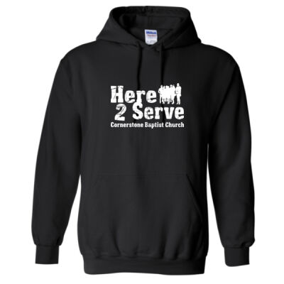Adult Heavy Blend™ Hooded Sweatshirt white text Thumbnail