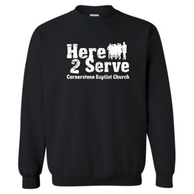 Gildan Heavy Blend™ Crewneck Sweatshirt white text Thumbnail