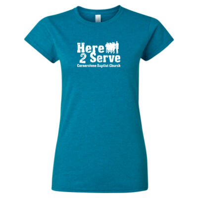 Gildan Softstyle Ladies T-Shirt white print Thumbnail