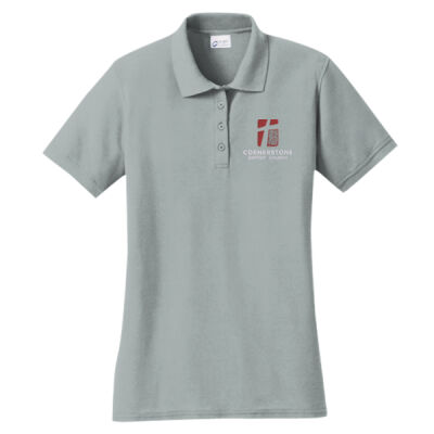 Port & Company Ladies Core Blend Pique Polo Red Embroidery Thumbnail