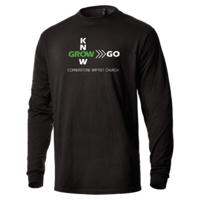 Unisex Heavyweight Jersey Long Sleeve T-Shirt White Text  Thumbnail